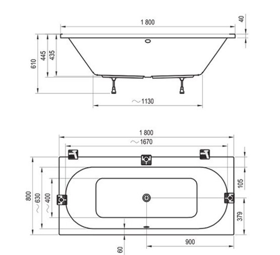 Акриловая ванна Ravak City 180x80