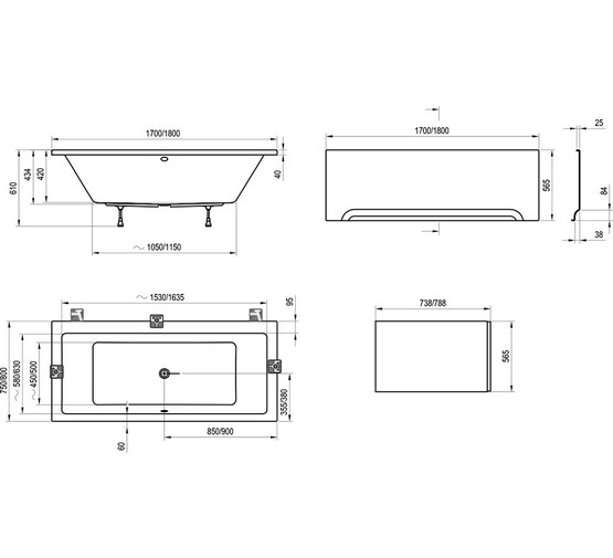 Акриловая ванна Ravak Formy 01 180x80