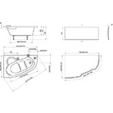 Акриловая ванна Ravak Asymmetric  170x110 L 