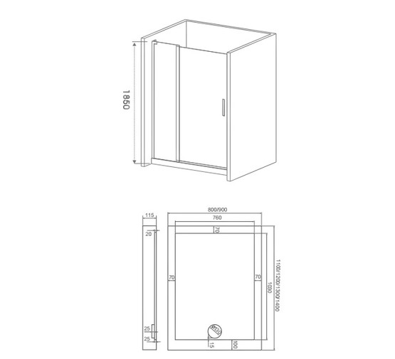 Душевой угол GOOD DOOR Pandora WTWSP-110-80-C-CH 1100x800 хром + прозрачное стекло 