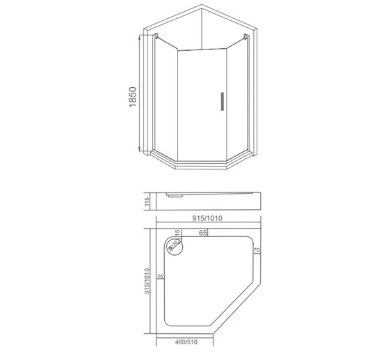 Душевой угол GOOD DOOR Pandora PNT-90-C-CH 900x900  хром + прозрачное стекло 