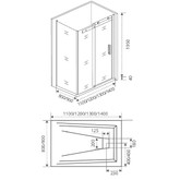 Душевой угол GOOD DOOR Galaxy WTWSP-110-80-C-CH 1100x800 хром + прозрачное стекло 