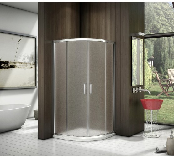 Душевой угол GOOD DOOR Latte R-80-G-WE 800x800 белый, рифленое стекло 