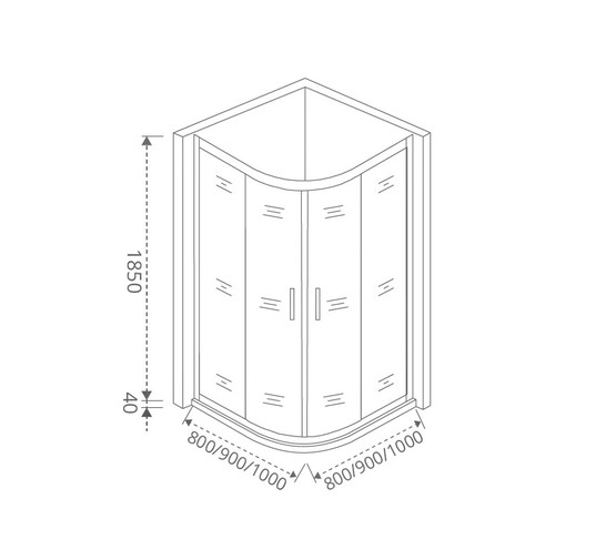 Душевой угол GOOD DOOR Latte R-80-G-WE 800x800 белый, рифленое стекло 