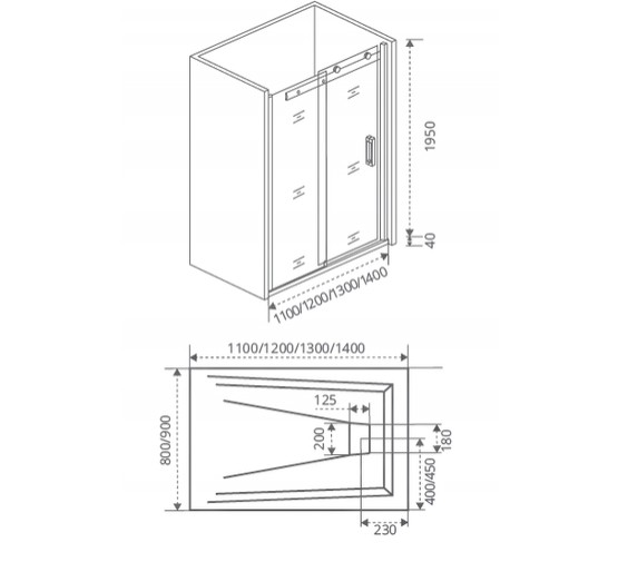 Душевая дверь GOOD DOOR Galaxy WTW 110 хром, стекло прозрачное