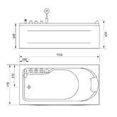 Акриловая ванна Gemy G9006-1,7 B L 170x77 с гидромассажем