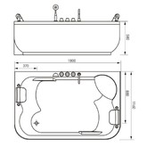 Акриловая ванна Gemy G9085 K R 180x121 с гидромассажем