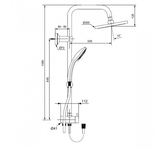 Душевая система Ideal Standart Idealrain Eco A6281AA хром