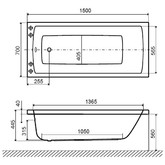 Акриловая ванна Excellent  Aquaria 150x70