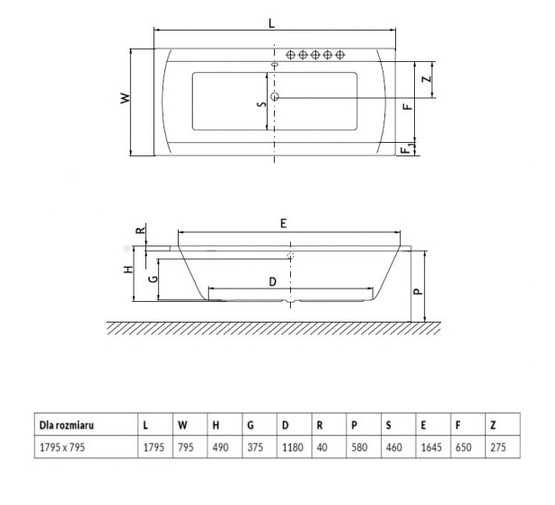 Акриловая ванна Excellent  Aquaria Lux 180x80