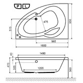 Акриловая ванна Excellent Newa 160x95 R