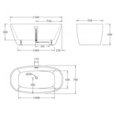 Акриловая ванна BelBagno BB72-1500 150x76