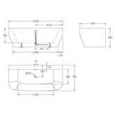 Акриловая ванна BelBagno BB74-NERO 165x78