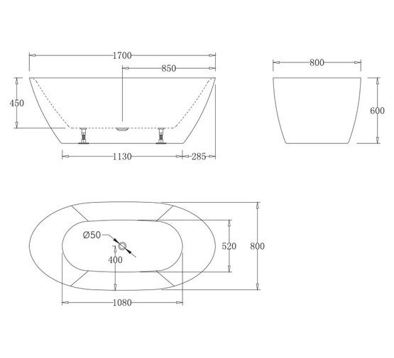 Акриловая ванна BelBagno BB77-1700 170x80