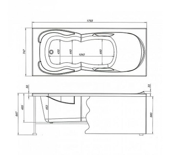 Акриловая ванна Aquanet Viola 180x75