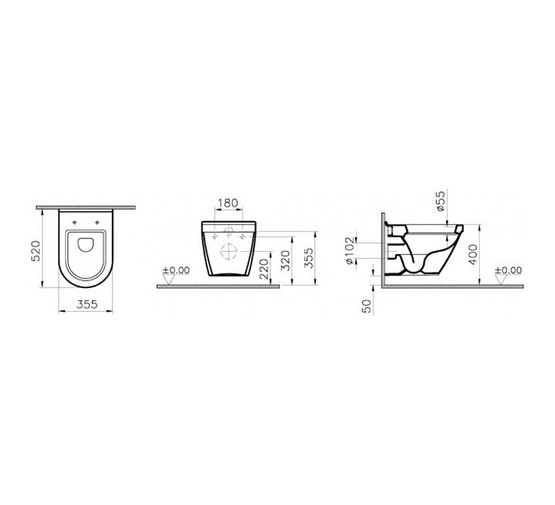 Унитаз подвесной Vitra S50 безободковый микролифт