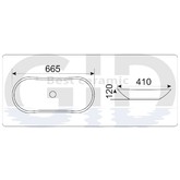 Раковина накладная GID 9175 67 см