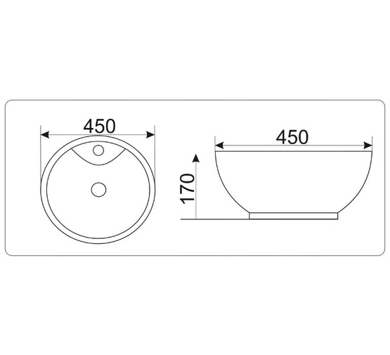 Раковина накладная GID 9001 45 см