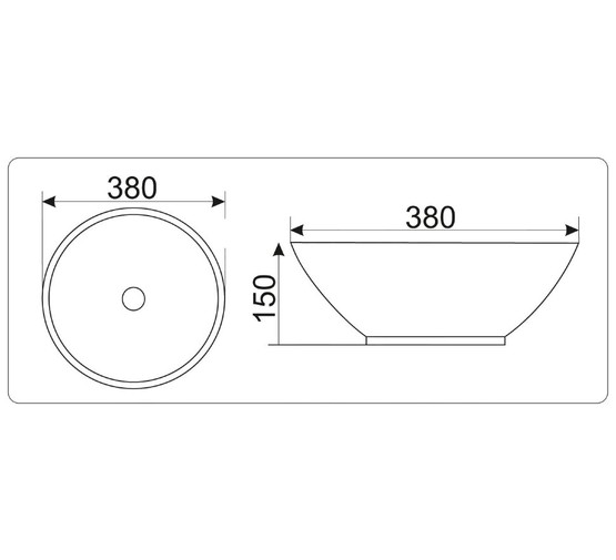 Раковина накладная GID 9002 38 см