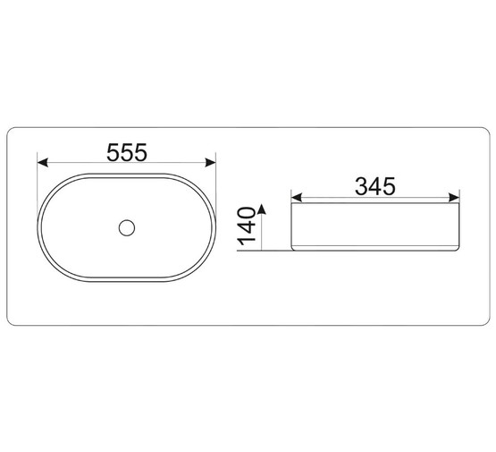 Раковина накладная GID 9025 56 см