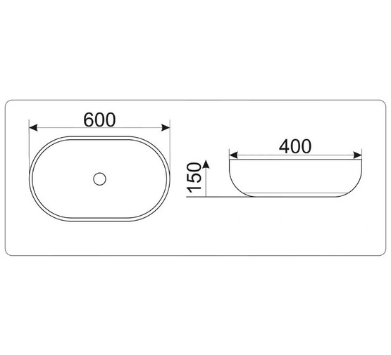 Раковина накладная GID 9026a 60 см