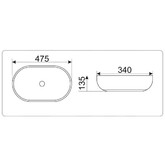 Раковина накладная GID 9026b 48 см