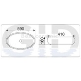 Раковина накладная GID 9030a 59 см