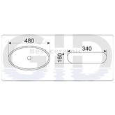 Раковина накладная GID 9030b 48 см