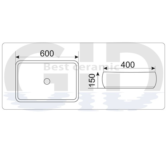 Раковина накладная GID 9239 60 см