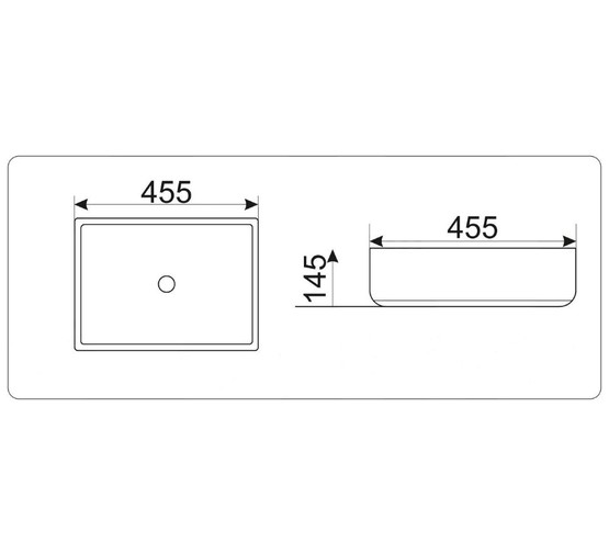 Раковина накладная GID 9439 46 см