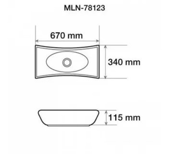 Раковина накладная GID 78123 67 см