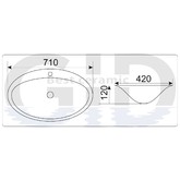 Раковина накладная GID TR422 71 см