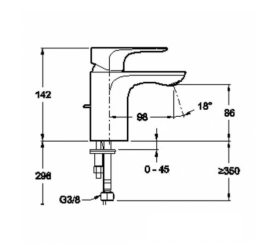 Смеситель для раковины Jacob Delafon Aleo E72277-4-CP