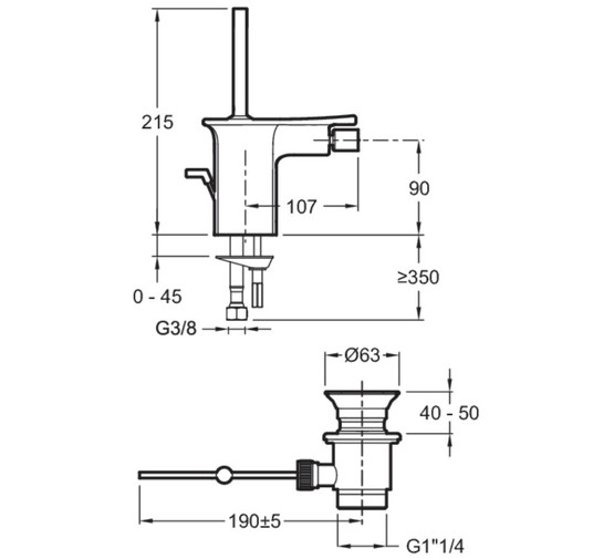 Смеситель для биде Jacob Delafon Stance E14763-CP