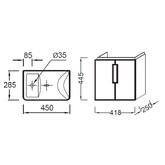 Тумба подвесная Jacob Delafon Reve EB1138-G1C 45 см белый глянец