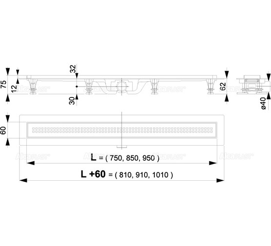 Водоотводящий желоб Alcaplast Simple APZ9 550 с решеткой 