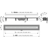 Водоотводящий желоб Alcaplast Simple APZ18 550 порог нерж. сталь с решеткой 