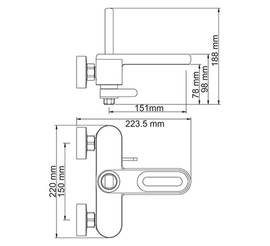 Смеситель для ванны Wasserkraft Kammel 1801