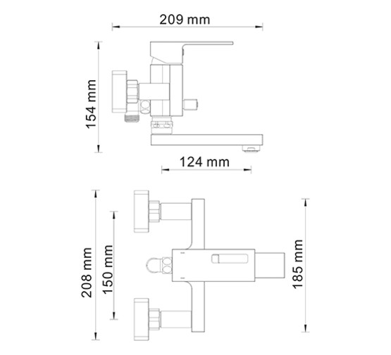 Смеситель для ванны Wasserkraft Alme 1501 хром