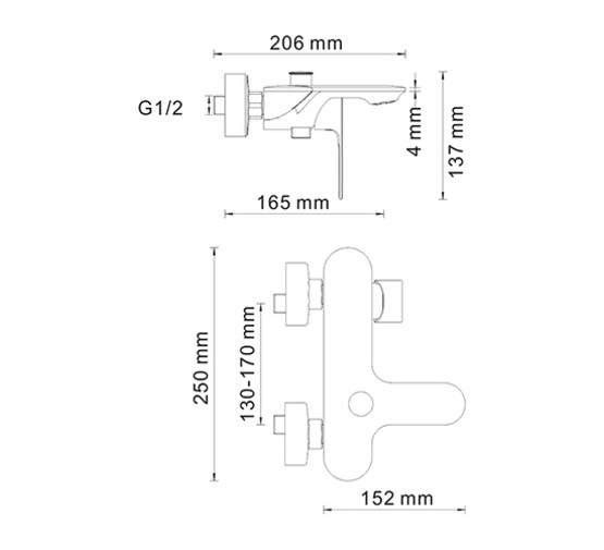 Смеситель для ванны Wasserkraft Dinkel 5801