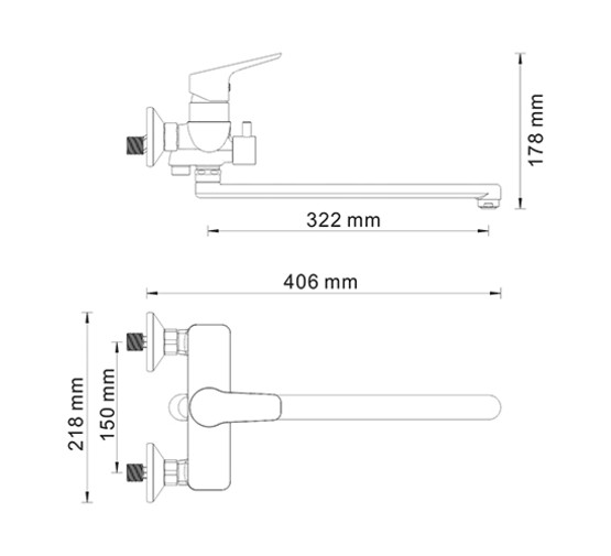 Смеситель для ванны Wasserkraft Lippe 4502L