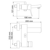 Смеситель для ванны Wasserkraft Exter 1601 бронза