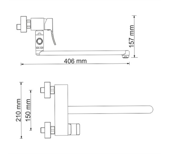 Смеситель для ванны Wasserkraft Exter 1602L бронза