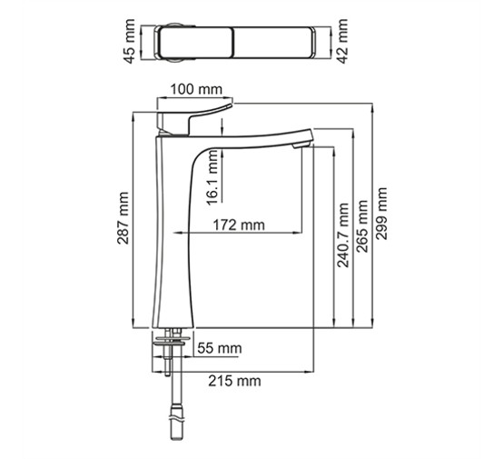 Смеситель для раковины Wasserkraft Aller 1063H