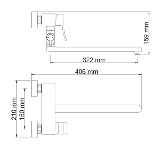 Смеситель для ванны Wasserkraft Aller 1062L