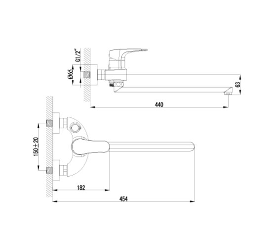 Смеситель для ванны Lemark Shift LM4317C