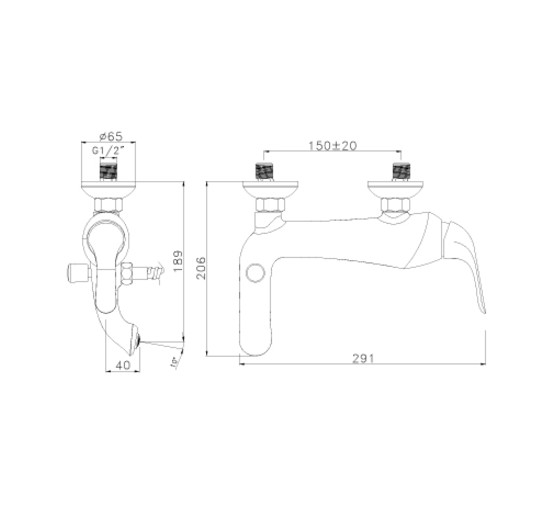 Смеситель для ванны Lemark Swan LM5402BG черный