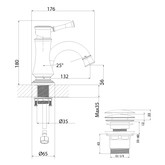 Смеситель для раковины Lemark Peretto LM6306RB с донным клапаном черный