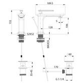 Смеситель для раковины Lemark Mista LM6406WG с донным клапаном белый/золото