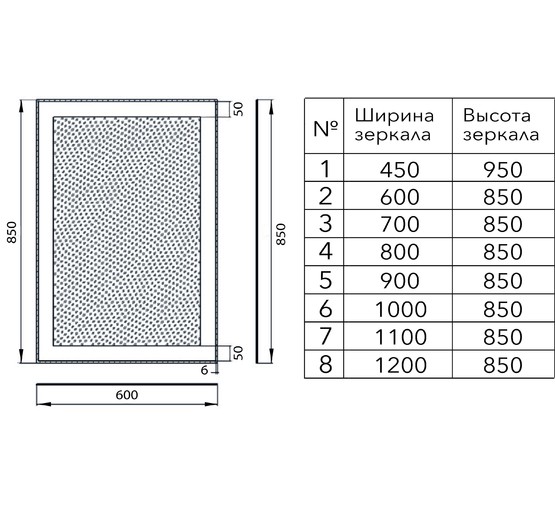 Зеркало Aquanet Алассио LED 12085